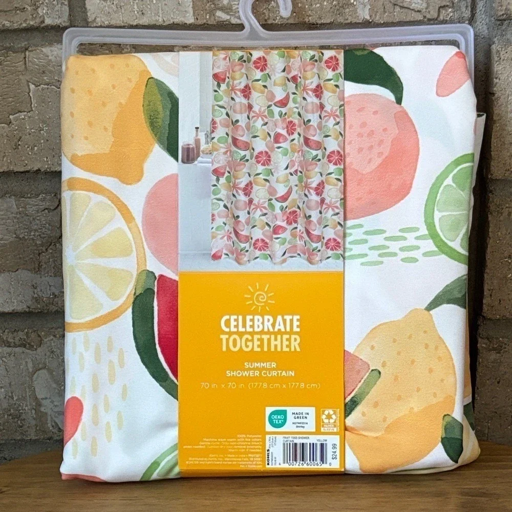 Celebrate Together Fruit & Floral Summer Fabric Shower Curtain 70